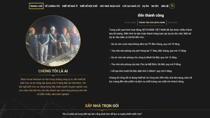 BETAHOME là đơn vị chuyên thi công trọn gói với nhiều năm kinh nghiệm