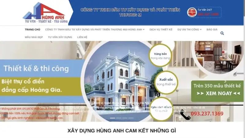 Hùng Anh là nhà thầu xây nhà trọn gói uy tín tại Hà Nội